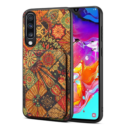 Samsung Galaxy A70 Dual Card Slot Holder Phone Case – Patterned Design, Scratch & Dirt Protection, Convenient Holder