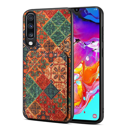 Samsung Galaxy A70 Dual Card Slot Holder Phone Case – Patterned Design, Scratch & Dirt Protection, Convenient Holder