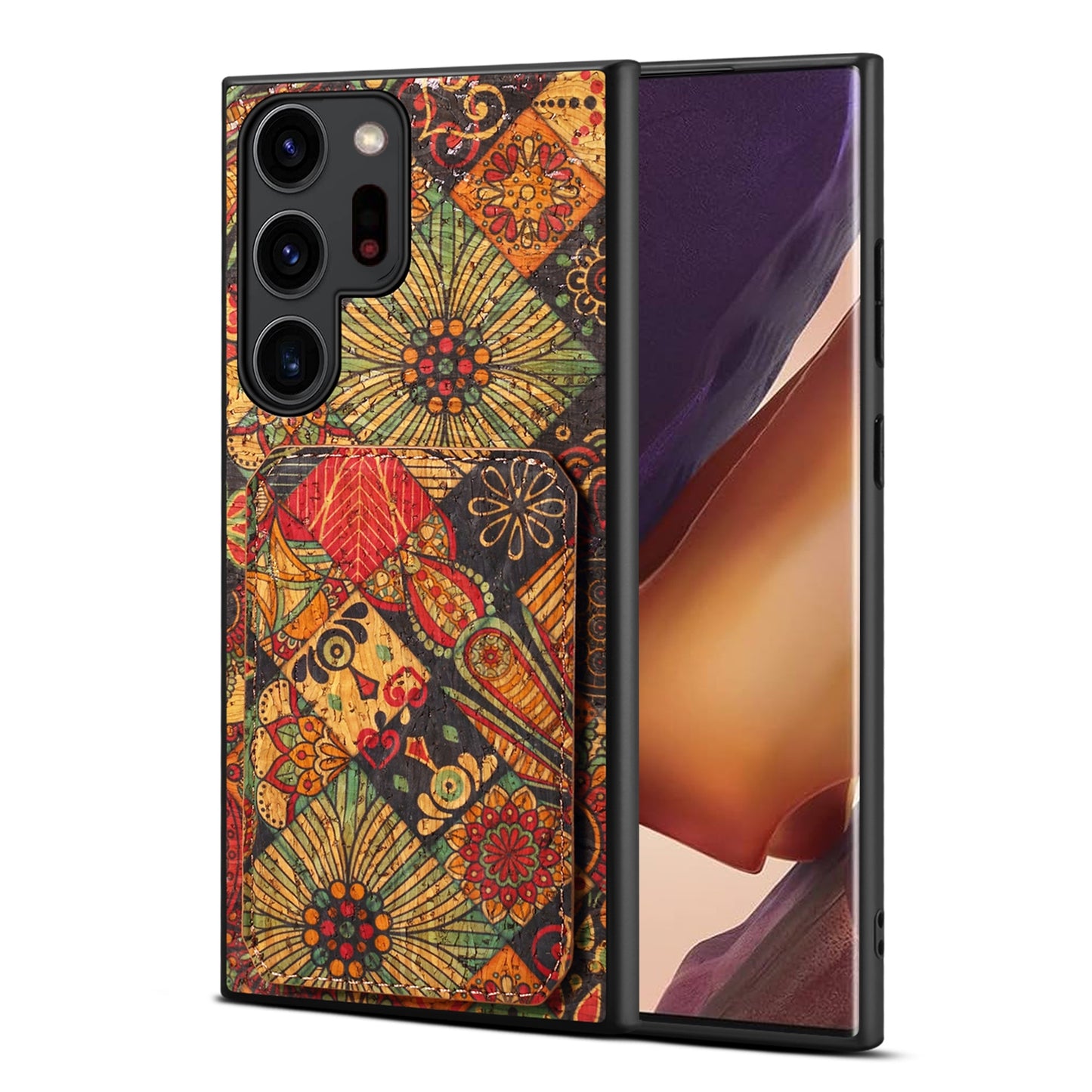 Samsung Galaxy Note20 Ultra Dual Card Slot Holder Phone Case – Patterned Design, Scratch & Dirt Protection, Convenient Holder