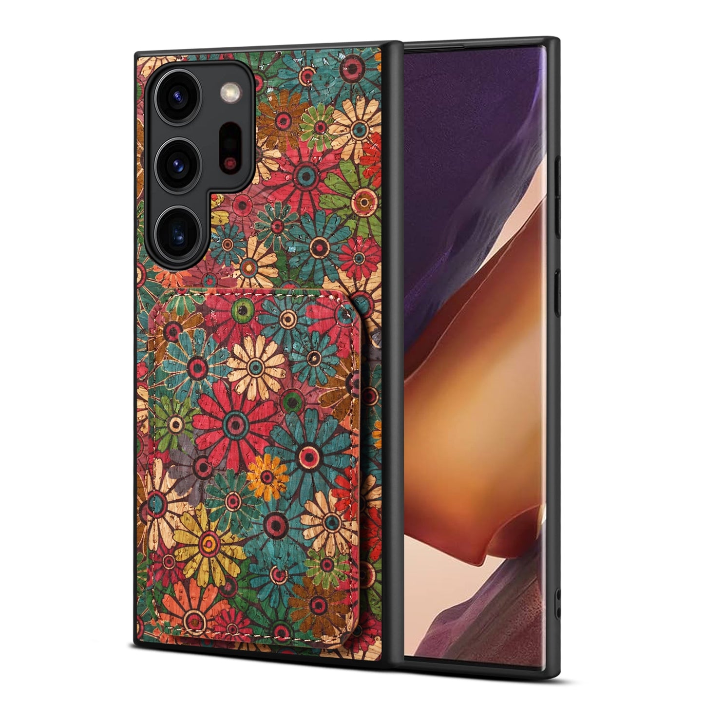 Samsung Galaxy Note20 Ultra Dual Card Slot Holder Phone Case – Patterned Design, Scratch & Dirt Protection, Convenient Holder