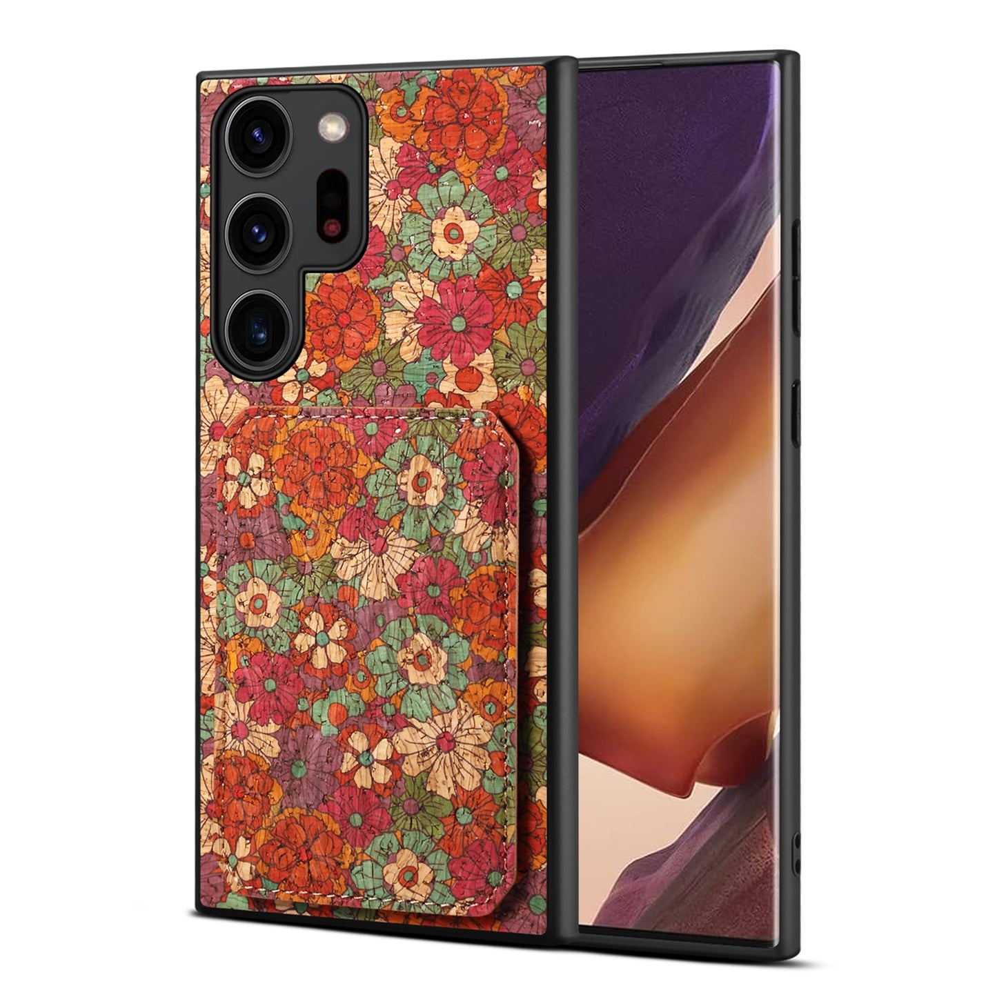 Samsung Galaxy Note20 Ultra Dual Card Slot Holder Phone Case – Patterned Design, Scratch & Dirt Protection, Convenient Holder