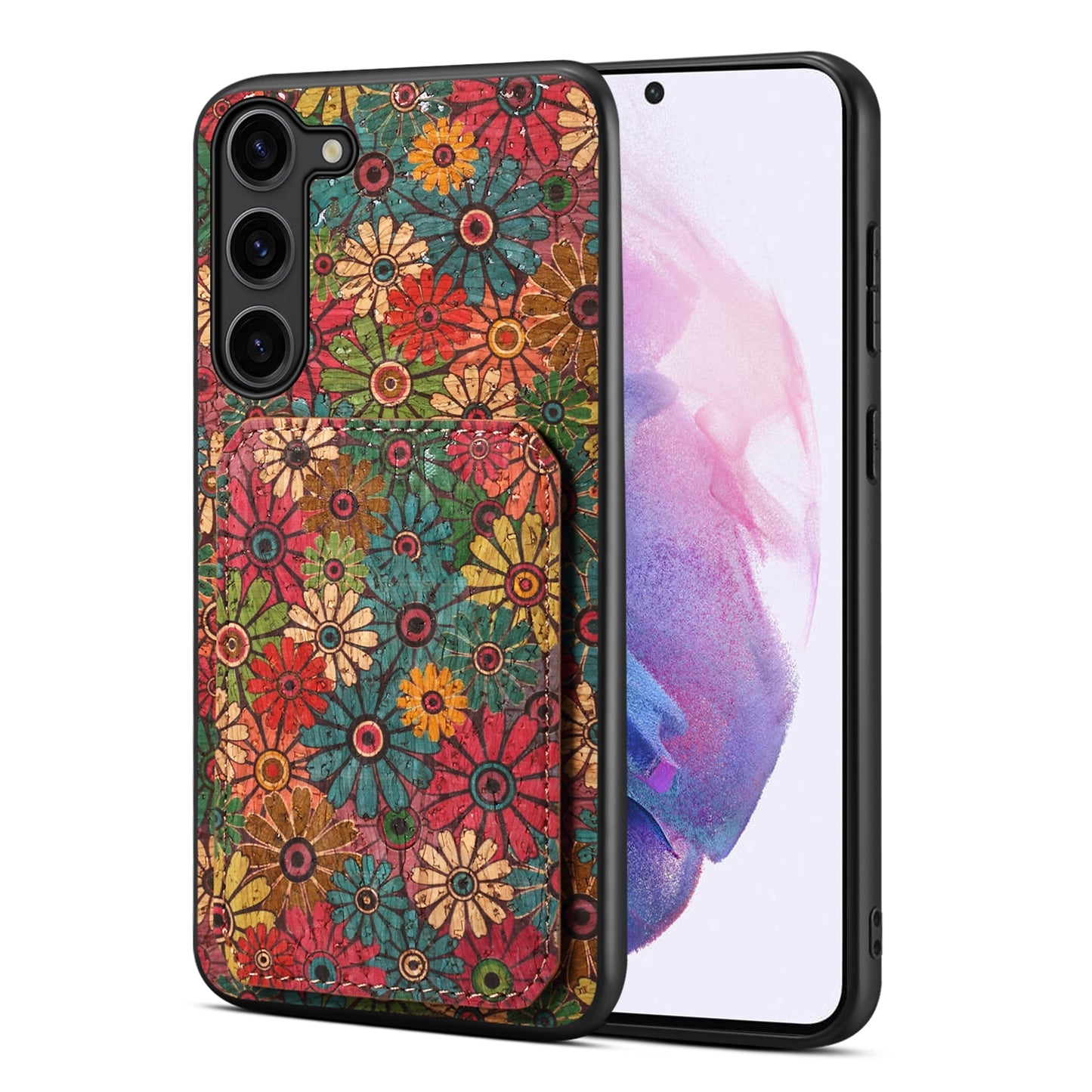 Samsung Galaxy S21 5G Dual Card Slot Holder Phone Case – Patterned Design, Scratch & Dirt Protection, Convenient Holder