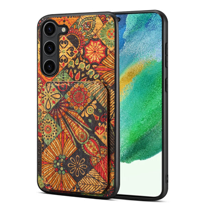 Samsung Galaxy S21 FE 5G Dual Card Slot Holder Phone Case – Patterned Design, Scratch & Dirt Protection, Convenient Holder