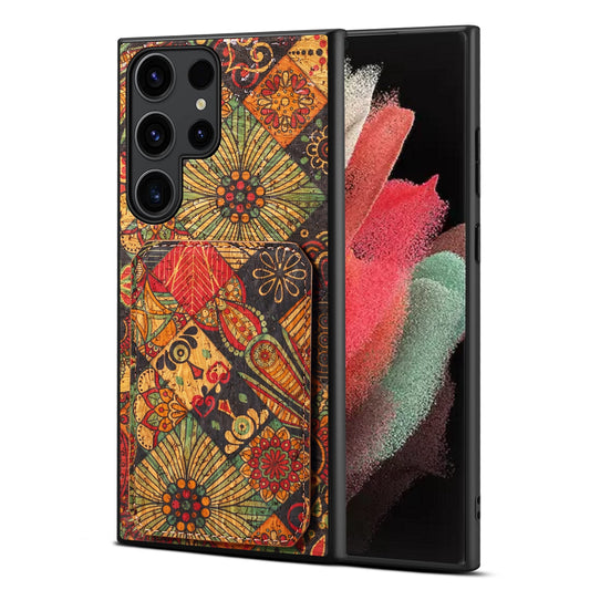 Samsung Galaxy S21 Ultra 5G Dual Card Slot Holder Phone Case – Patterned Design, Scratch & Dirt Protection, Convenient Holder
