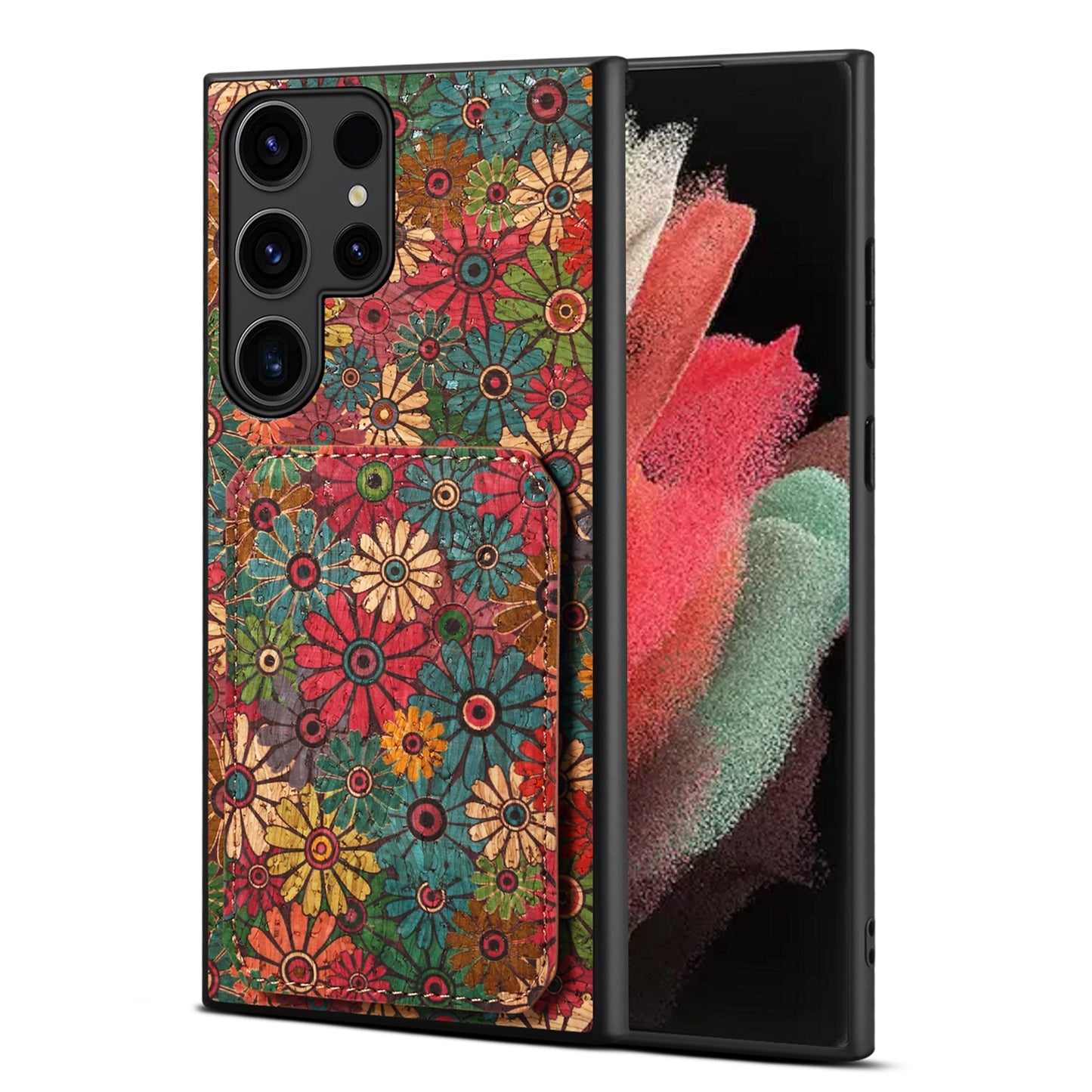 Samsung Galaxy S21 Ultra 5G Dual Card Slot Holder Phone Case – Patterned Design, Scratch & Dirt Protection, Convenient Holder