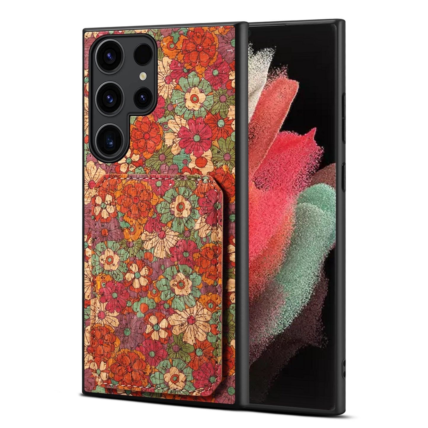 Samsung Galaxy S21 Ultra 5G Dual Card Slot Holder Phone Case – Patterned Design, Scratch & Dirt Protection, Convenient Holder
