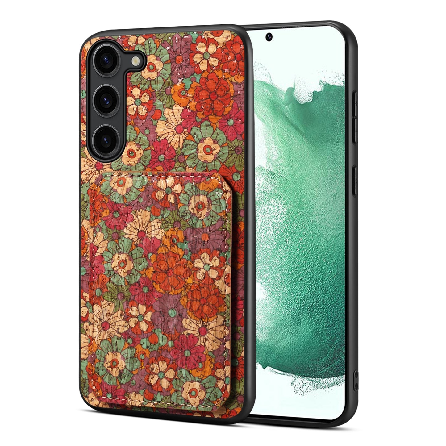 Samsung Galaxy S22 5G Dual Card Slot Holder Phone Case – Patterned Design, Scratch & Dirt Protection, Convenient Holder