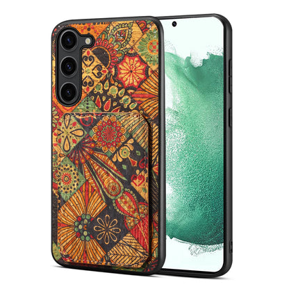 Samsung Galaxy S22+ 5G Dual Card Slot Holder Phone Case – Patterned Design, Scratch & Dirt Protection, Convenient Holder