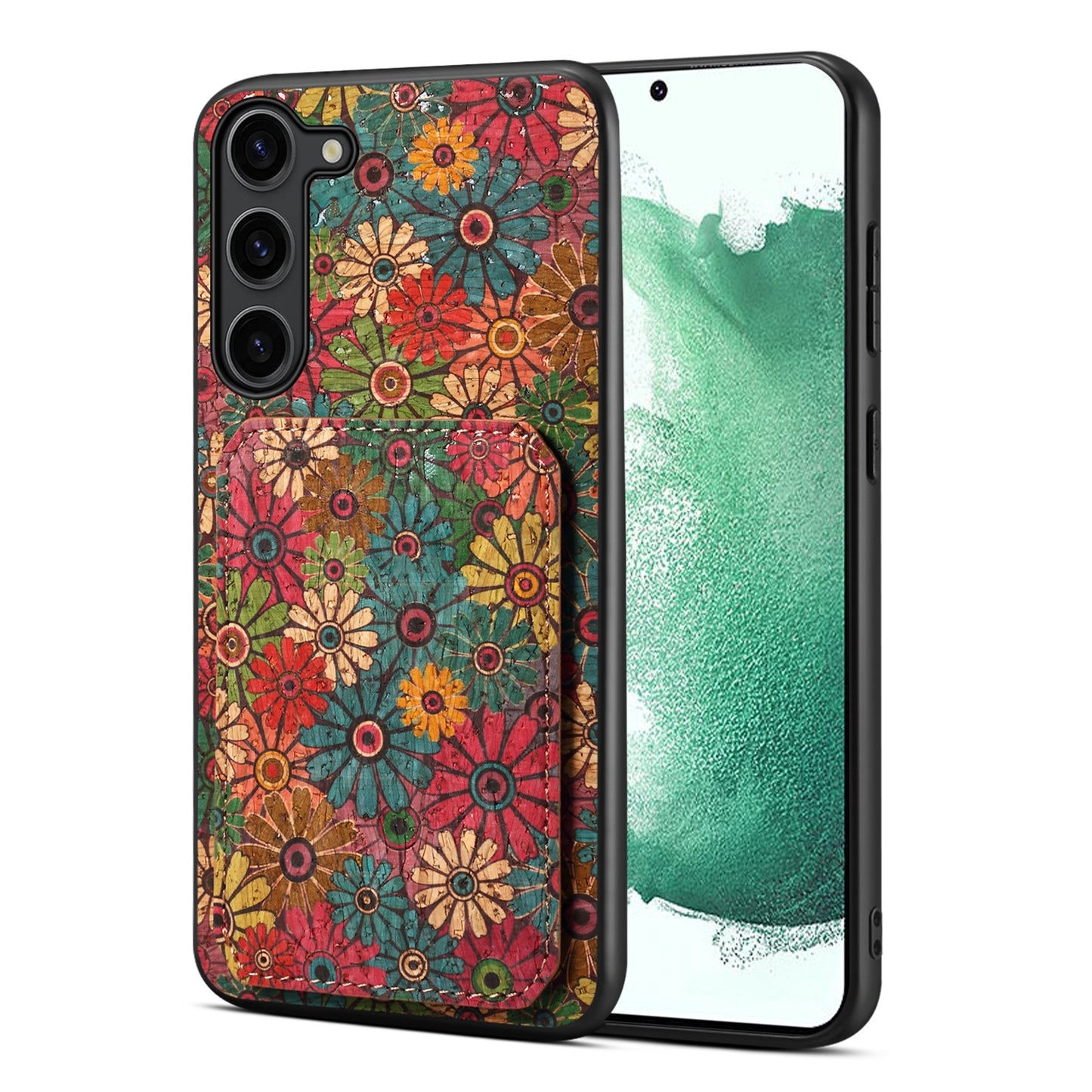 Samsung Galaxy S22+ 5G Dual Card Slot Holder Phone Case – Patterned Design, Scratch & Dirt Protection, Convenient Holder