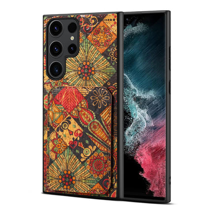 Samsung Galaxy S22 Ultra 5G Dual Card Slot Holder Phone Case – Patterned Design, Scratch & Dirt Protection, Convenient Holder