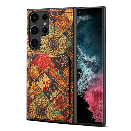 Samsung Galaxy S22 Ultra 5G Dual Card Slot Holder Phone Case – Patterned Design, Scratch & Dirt Protection, Convenient Holder