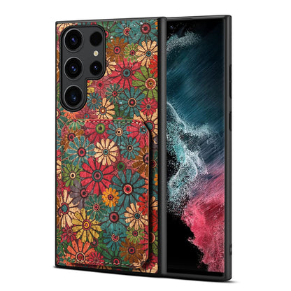Samsung Galaxy S22 Ultra 5G Dual Card Slot Holder Phone Case – Patterned Design, Scratch & Dirt Protection, Convenient Holder