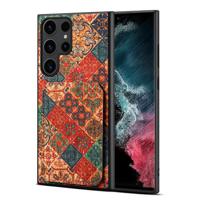 Samsung Galaxy S22 Ultra 5G Dual Card Slot Holder Phone Case – Patterned Design, Scratch & Dirt Protection, Convenient Holder