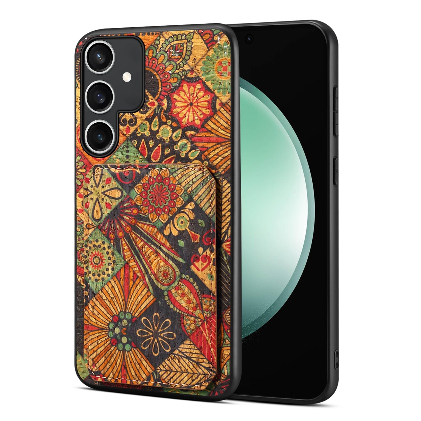 Samsung Galaxy S23 FE 5G Dual Card Slot Holder Phone Case – Patterned Design, Scratch & Dirt Protection, Convenient Holder