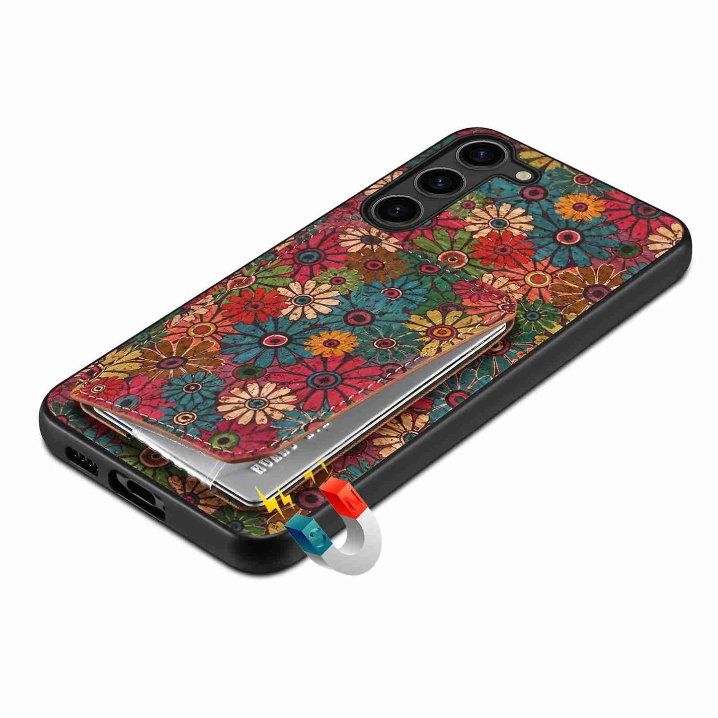 Samsung Galaxy S23 FE 5G Dual Card Slot Holder Phone Case – Patterned Design, Scratch & Dirt Protection, Convenient Holder