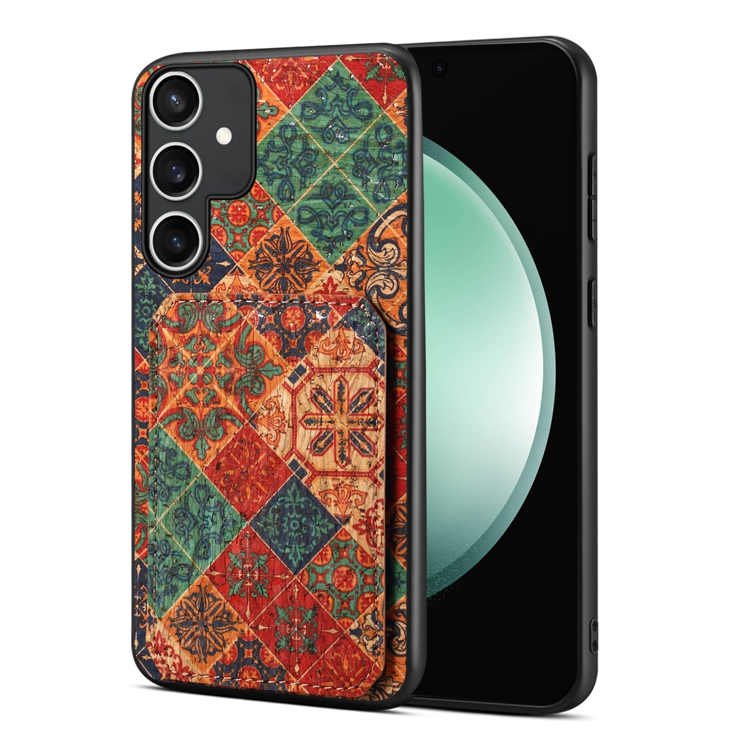 Samsung Galaxy S23 FE 5G Dual Card Slot Holder Phone Case – Patterned Design, Scratch & Dirt Protection, Convenient Holder