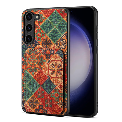 Samsung Galaxy S23+ 5G Dual Card Slot Holder Phone Case – Patterned Design, Scratch & Dirt Protection, Convenient Holder