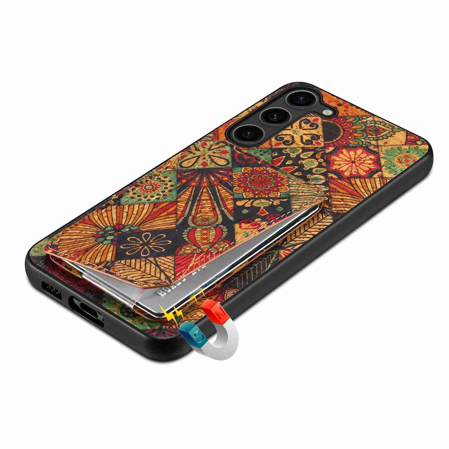 Samsung Galaxy S23 Ultra 5G Dual Card Slot Holder Phone Case – Patterned Design, Scratch & Dirt Protection, Convenient Holder
