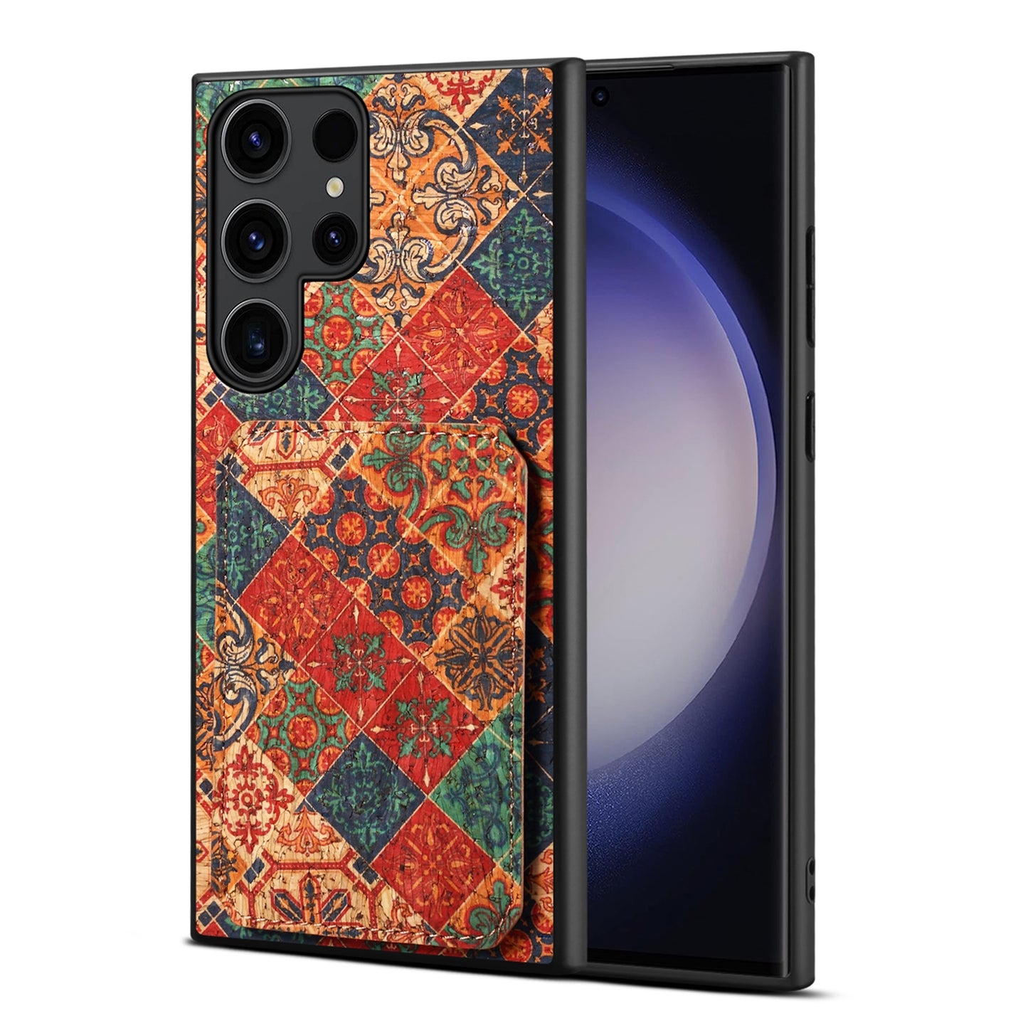 Samsung Galaxy S23 Ultra 5G Dual Card Slot Holder Phone Case – Patterned Design, Scratch & Dirt Protection, Convenient Holder