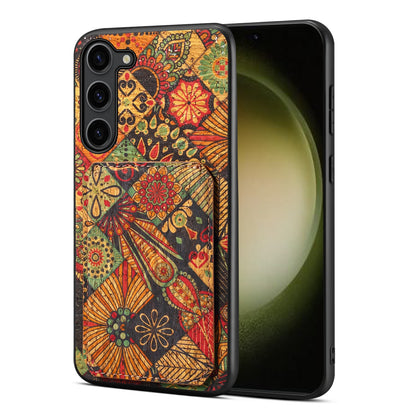 Samsung Galaxy S24 5G Dual Card Slot Holder Phone Case – Patterned Design, Scratch & Dirt Protection, Convenient Holder