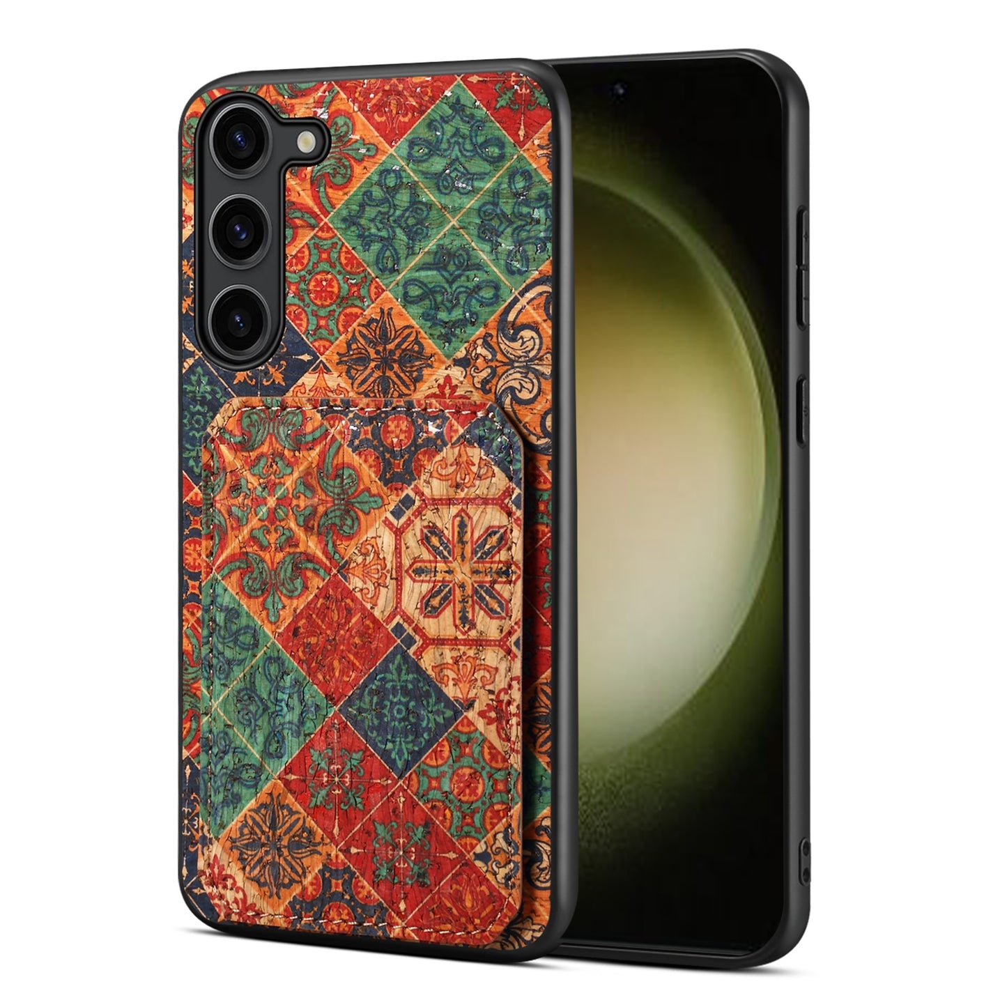 Samsung Galaxy S24 5G Dual Card Slot Holder Phone Case – Patterned Design, Scratch & Dirt Protection, Convenient Holder