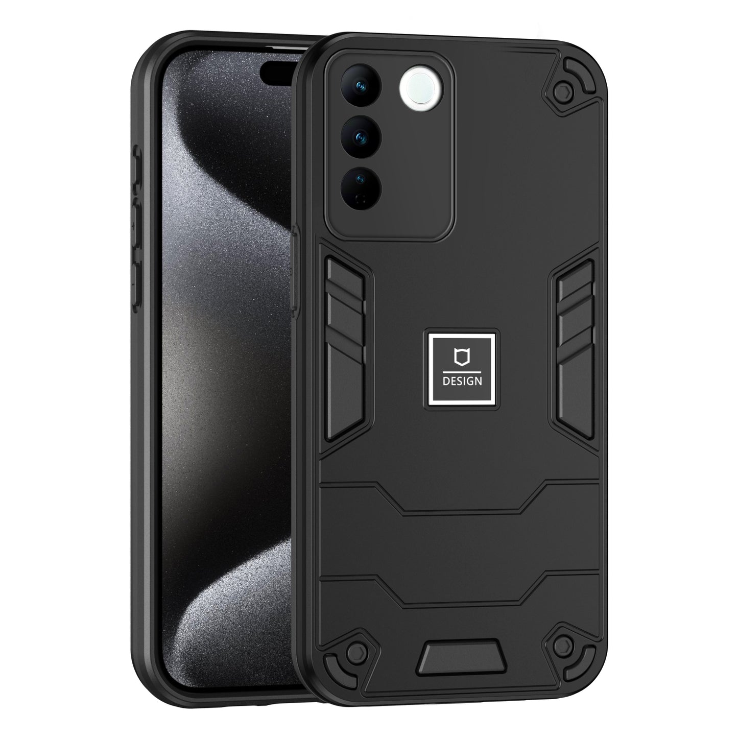 vivo V27 2 in 1 Shockproof, Lightweight Phone Case with TPU+PC Material, Fashionable Design, and Precise Cut-outs