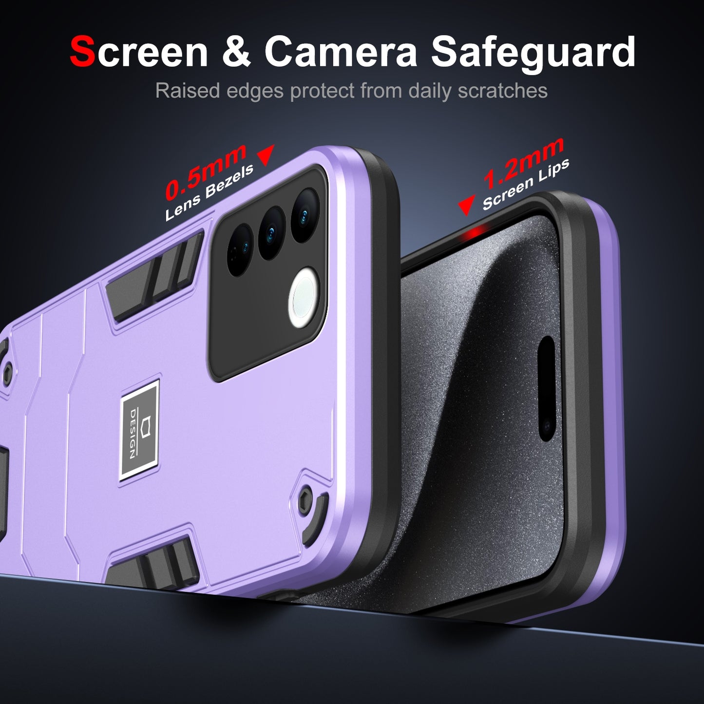vivo V27 2 in 1 Shockproof, Lightweight Phone Case with TPU+PC Material, Fashionable Design, and Precise Cut-outs