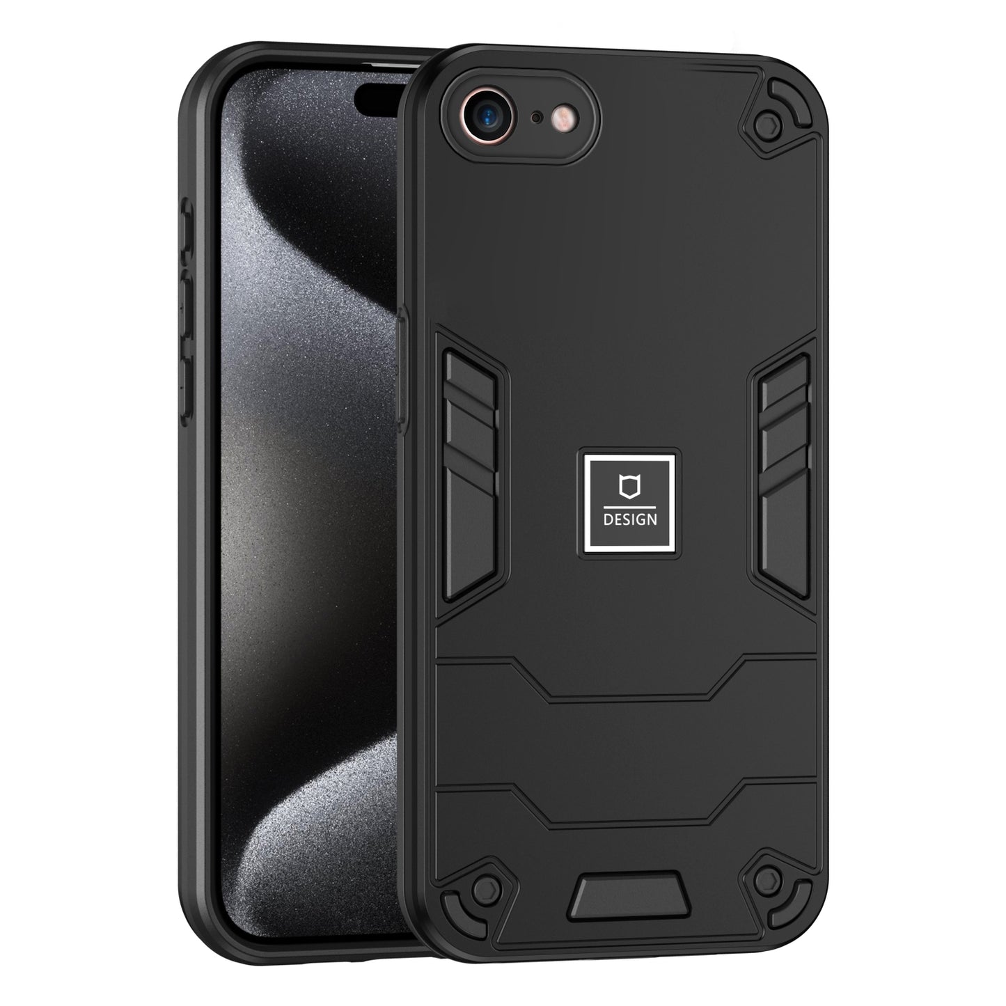 iPhone SE 2022 2 in 1 Shockproof, Lightweight Phone Case with TPU+PC Material, Fashionable Design, and Precise Cut-outs