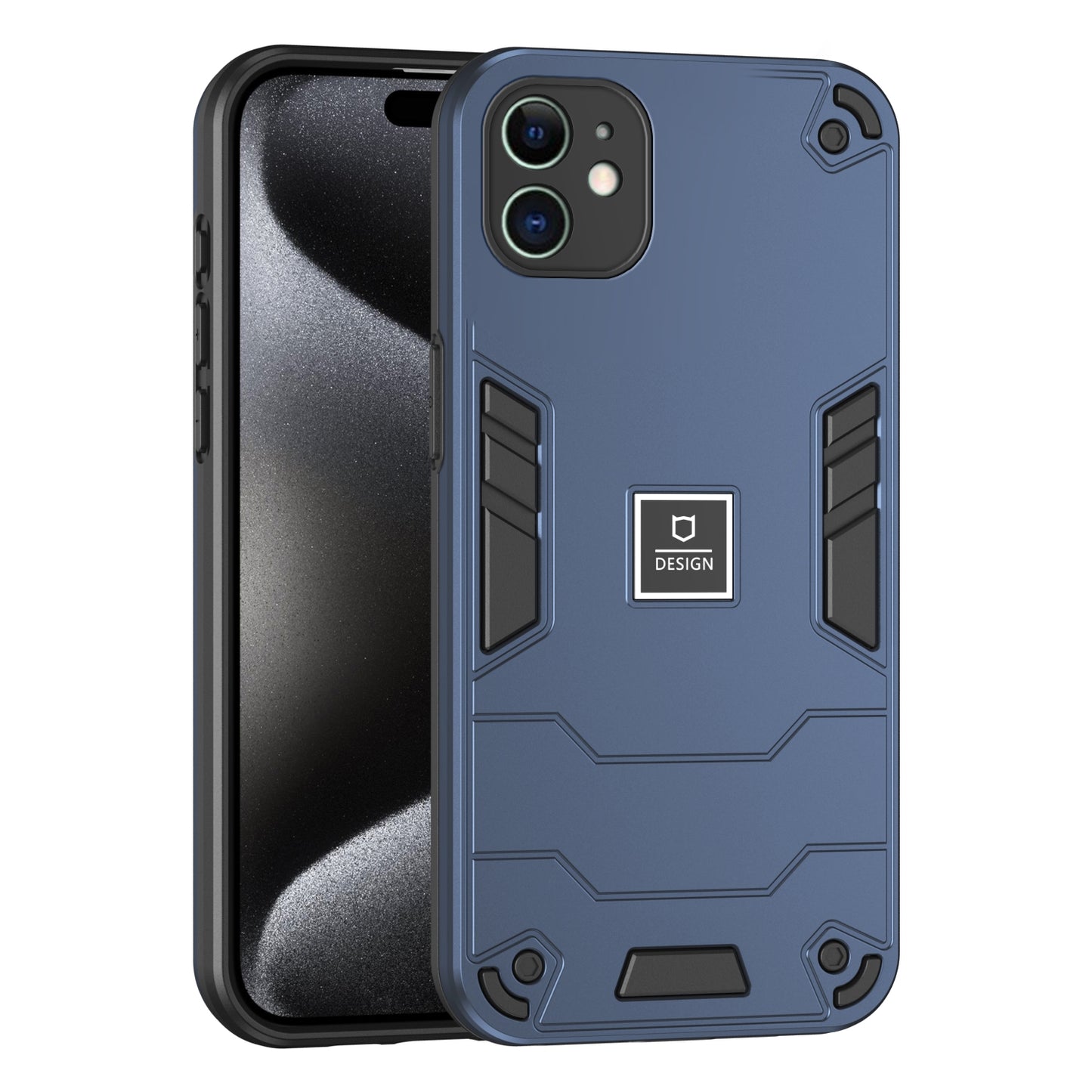 iPhone 11 2 in 1 Shockproof, Lightweight Phone Case with TPU+PC Material, Fashionable Design, and Precise Cut-outs