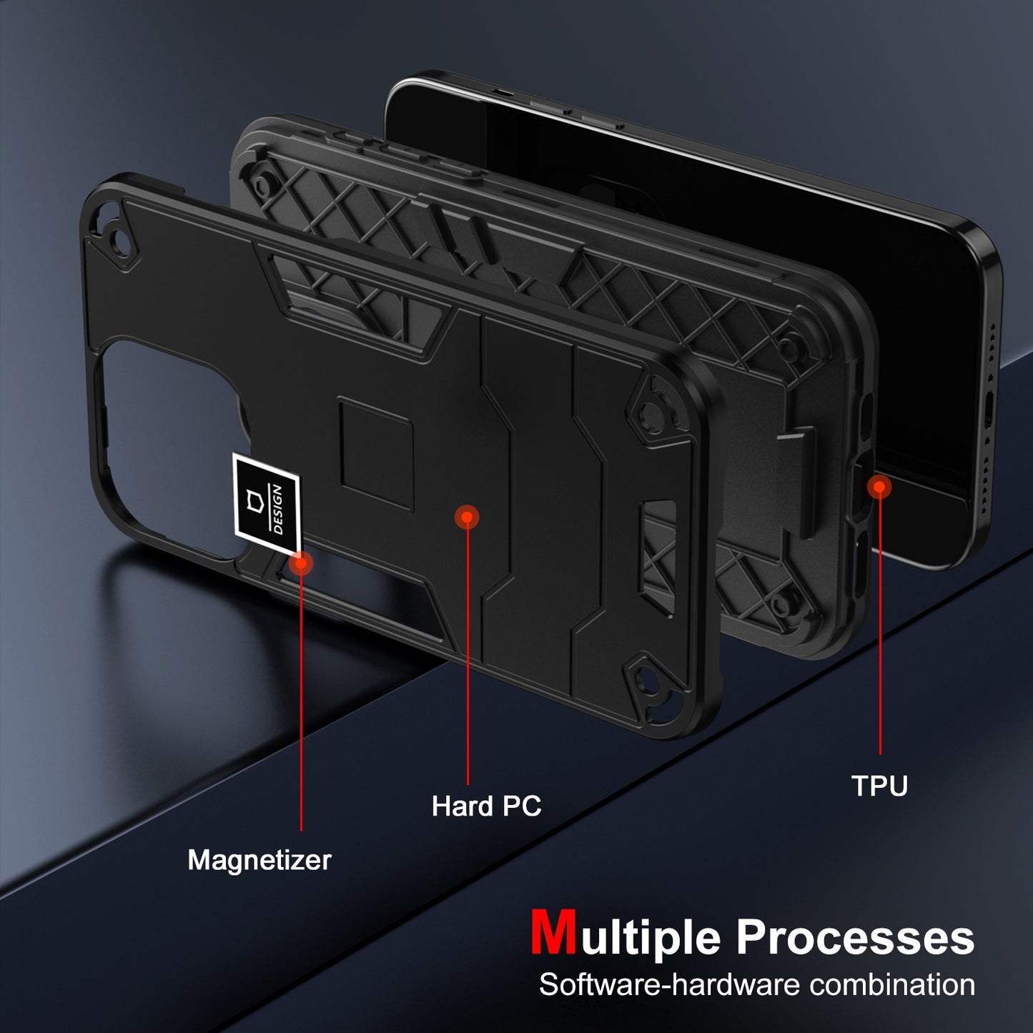 iPhone 12 2 in 1 Shockproof, Lightweight Phone Case with TPU+PC Material, Fashionable Design, and Precise Cut-outs