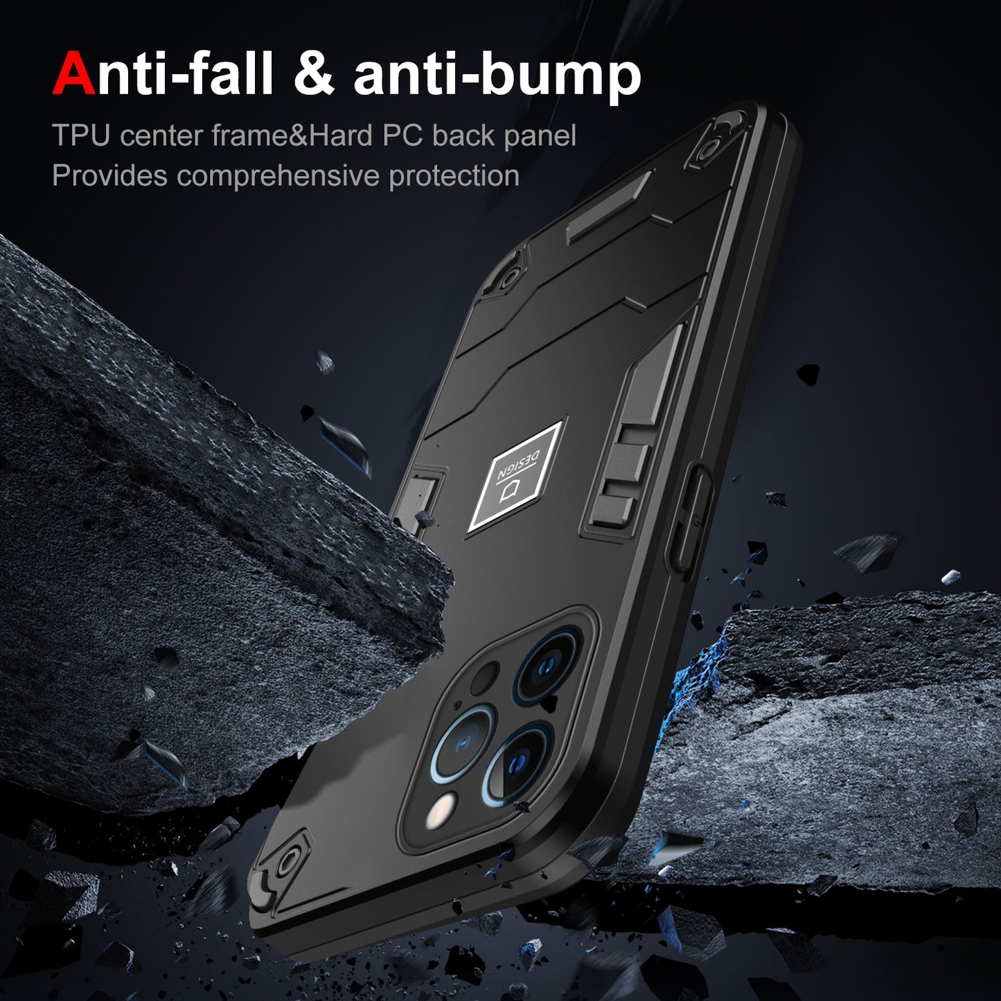 iPhone 12 Pro Max 2 in 1 Shockproof, Lightweight Phone Case with TPU+PC Material, Fashionable Design, and Precise Cut-outs