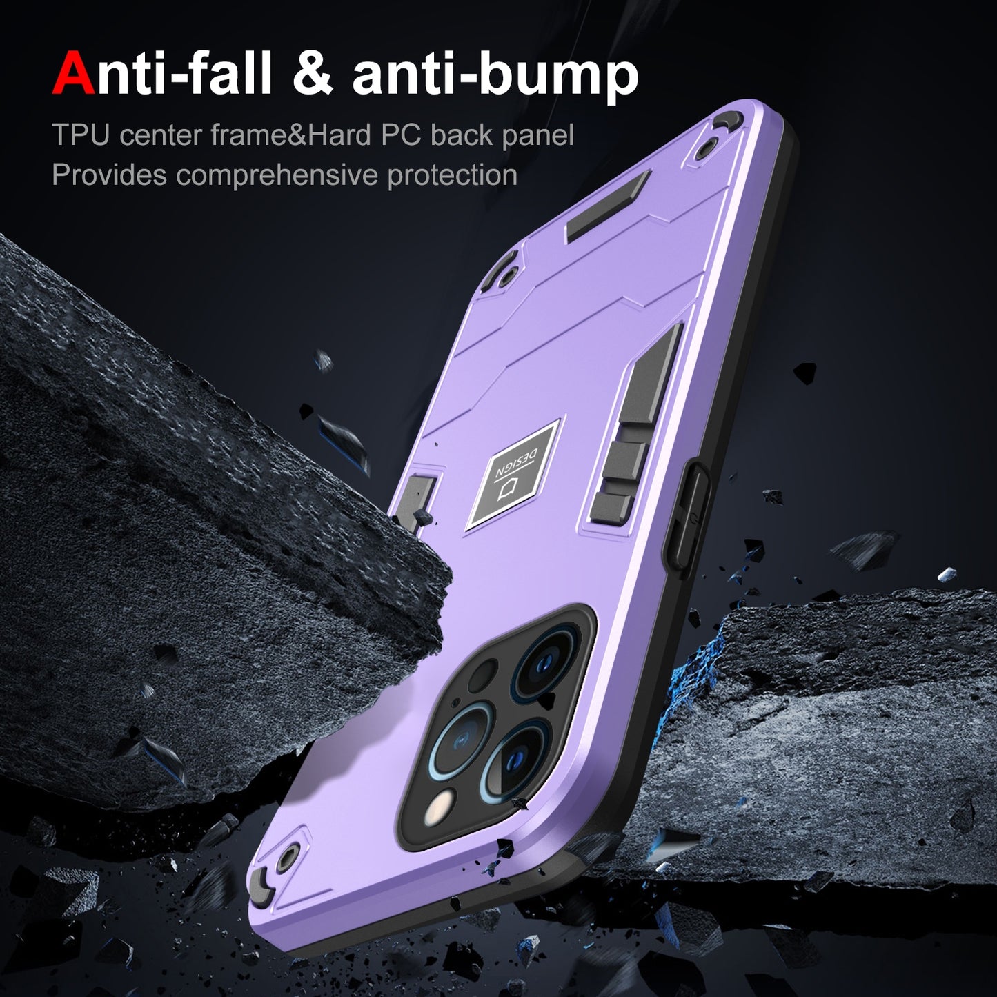 iPhone 12 Pro Max 2 in 1 Shockproof, Lightweight Phone Case with TPU+PC Material, Fashionable Design, and Precise Cut-outs