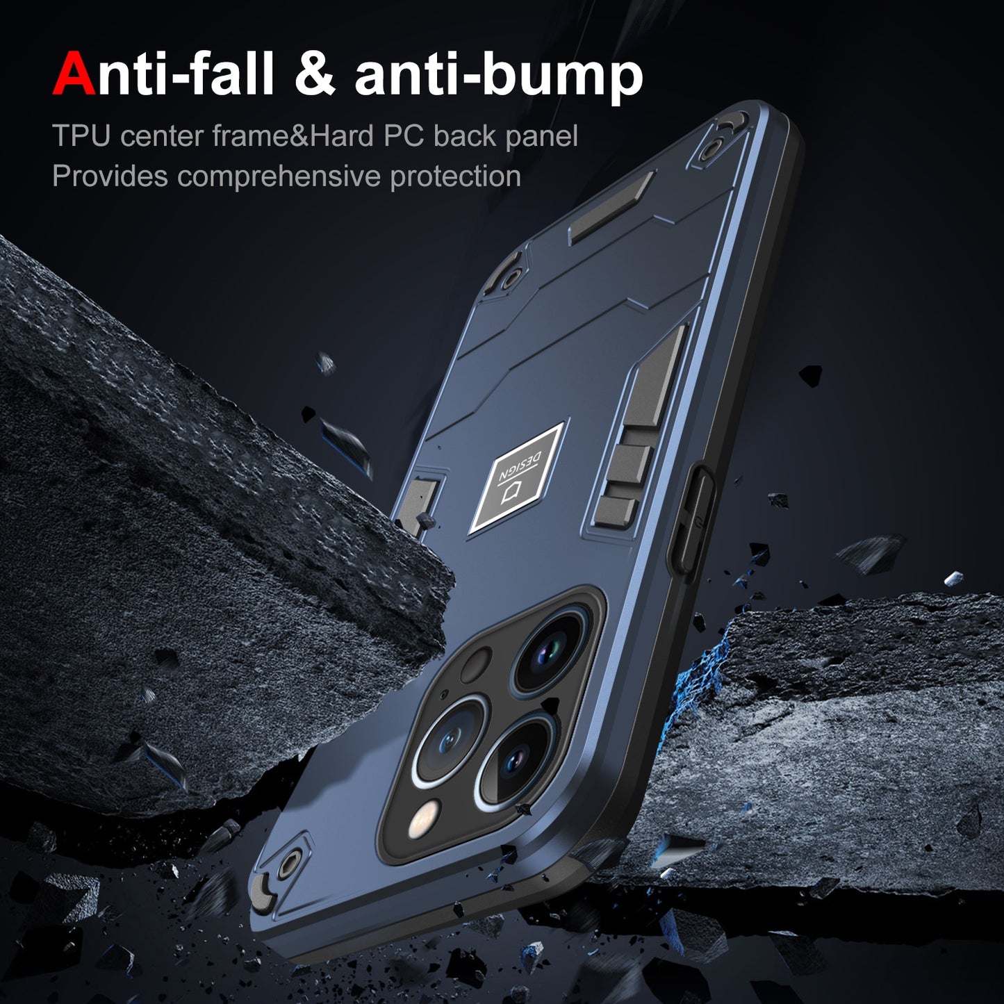 iPhone 13 Pro Max 2 in 1 Shockproof, Lightweight Phone Case with TPU+PC Material, Fashionable Design, and Precise Cut-outs