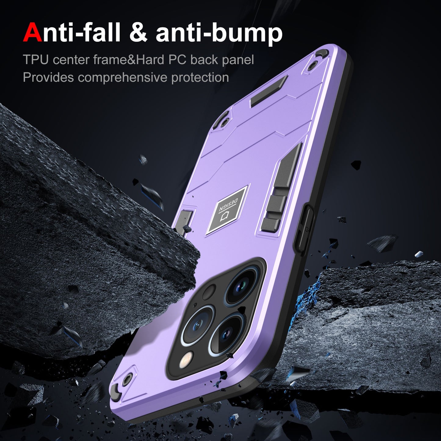 iPhone 13 Pro Max 2 in 1 Shockproof, Lightweight Phone Case with TPU+PC Material, Fashionable Design, and Precise Cut-outs