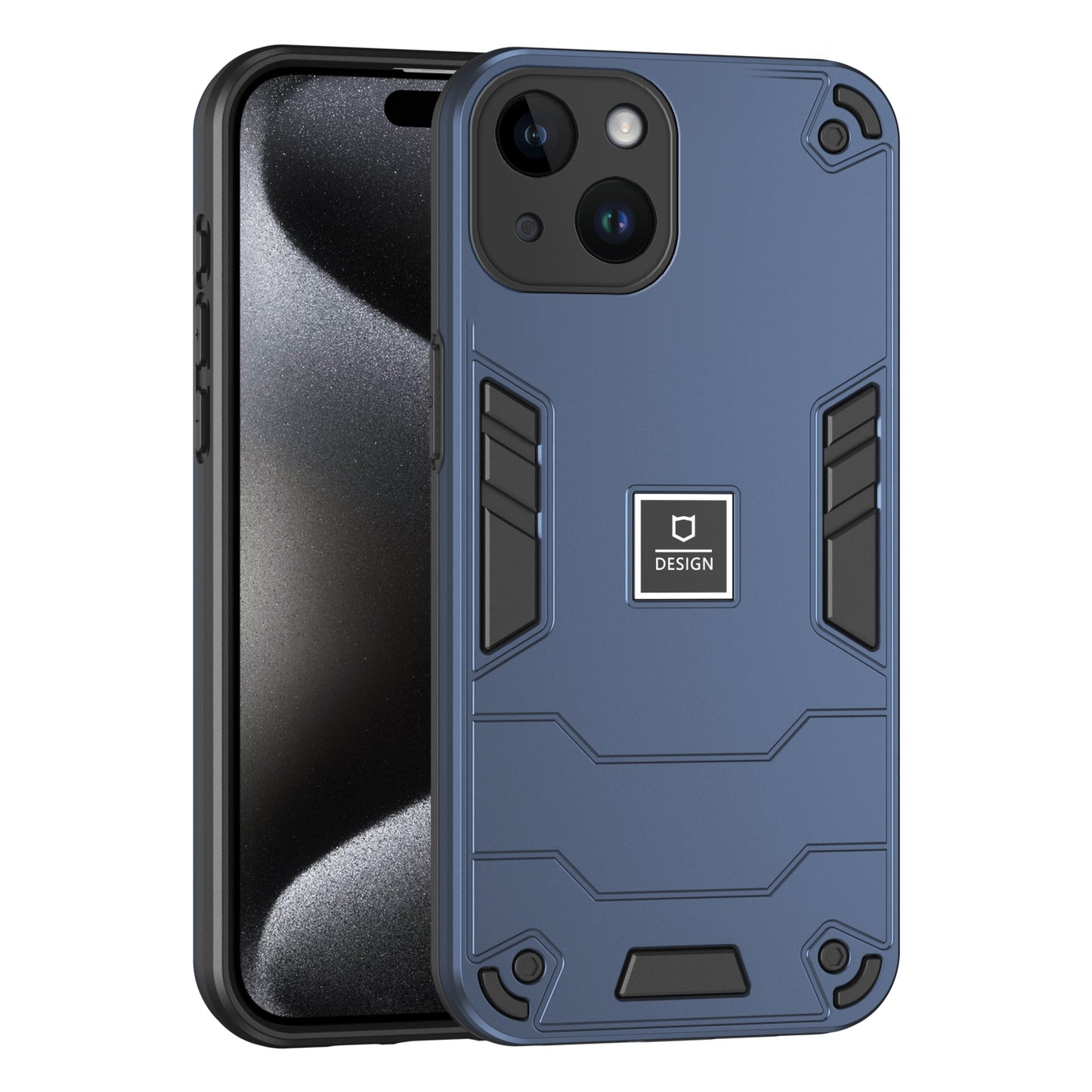 iPhone 14 2 in 1 Shockproof, Lightweight Phone Case with TPU+PC Material, Fashionable Design, and Precise Cut-outs