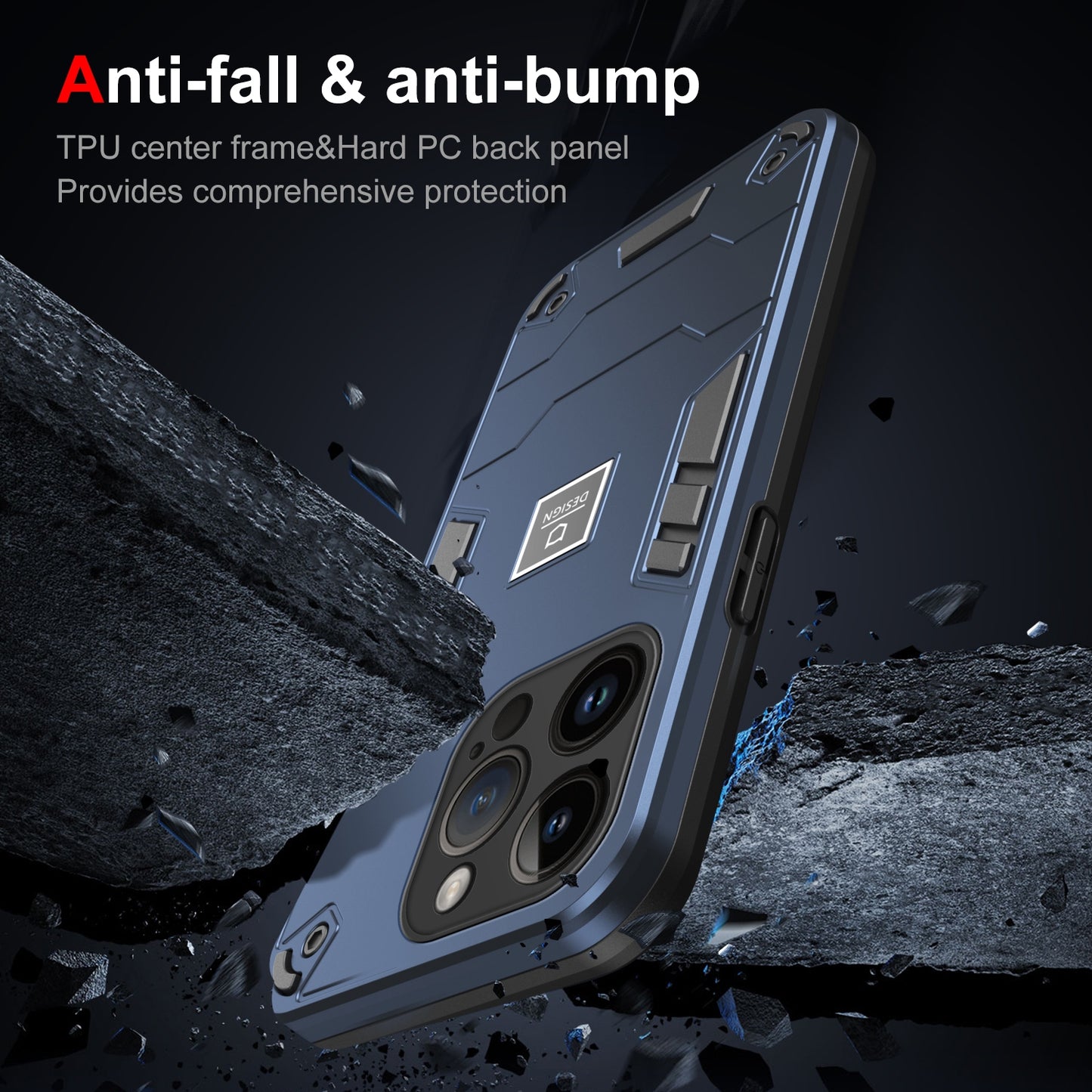 iPhone 14 Pro 2 in 1 Shockproof, Lightweight Phone Case with TPU+PC Material, Fashionable Design, and Precise Cut-outs