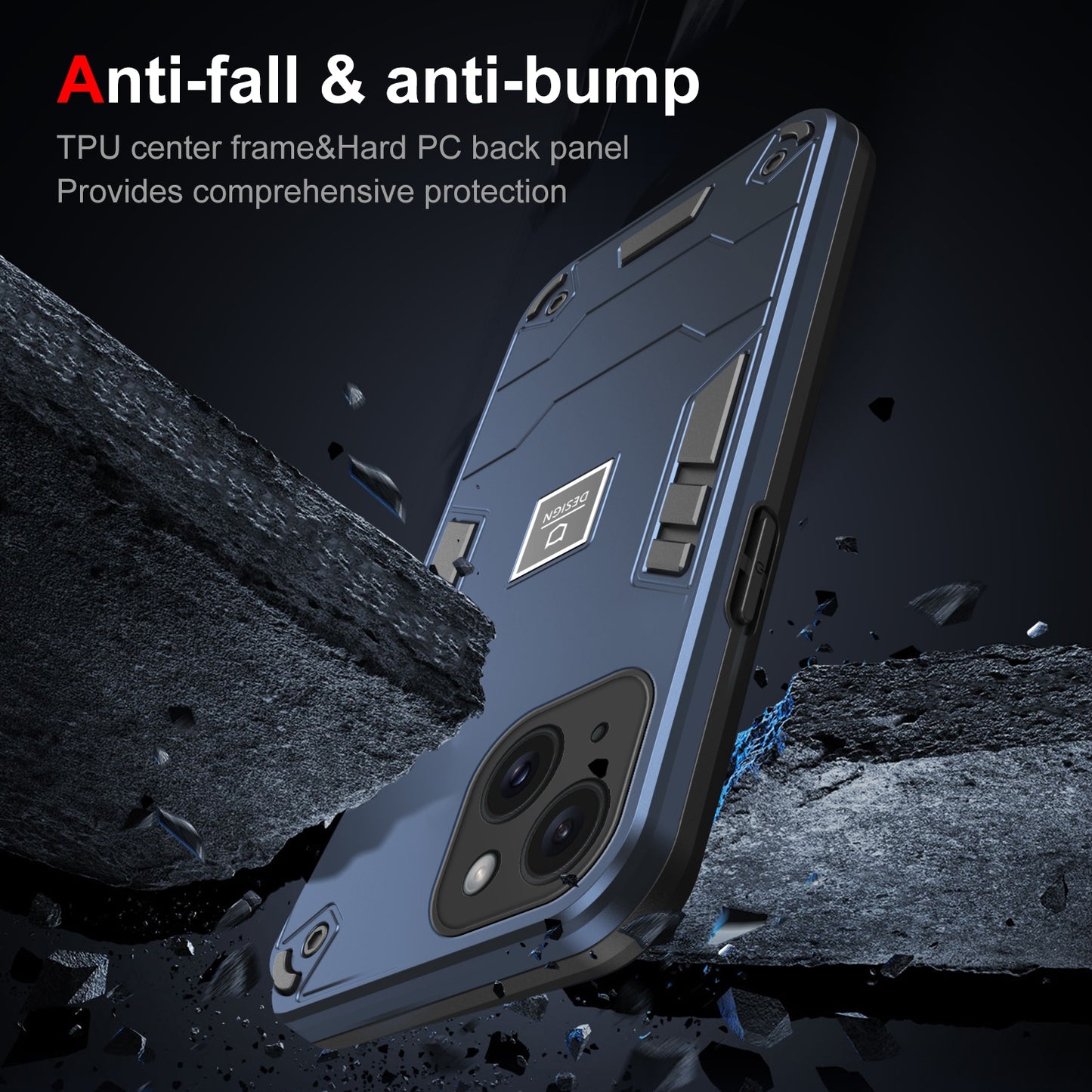 iPhone 15 2 in 1 Shockproof, Lightweight Phone Case with TPU+PC Material, Fashionable Design, and Precise Cut-outs