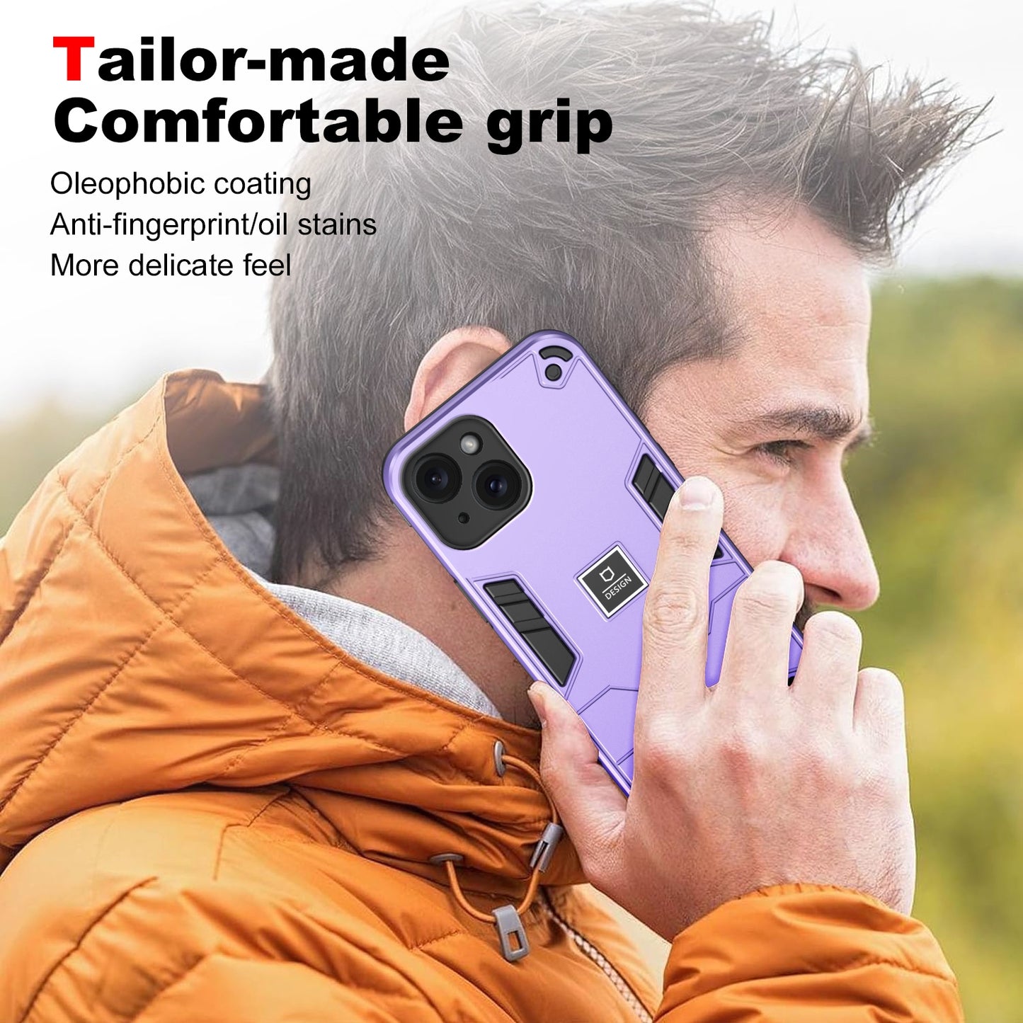 iPhone 15 2 in 1 Shockproof, Lightweight Phone Case with TPU+PC Material, Fashionable Design, and Precise Cut-outs