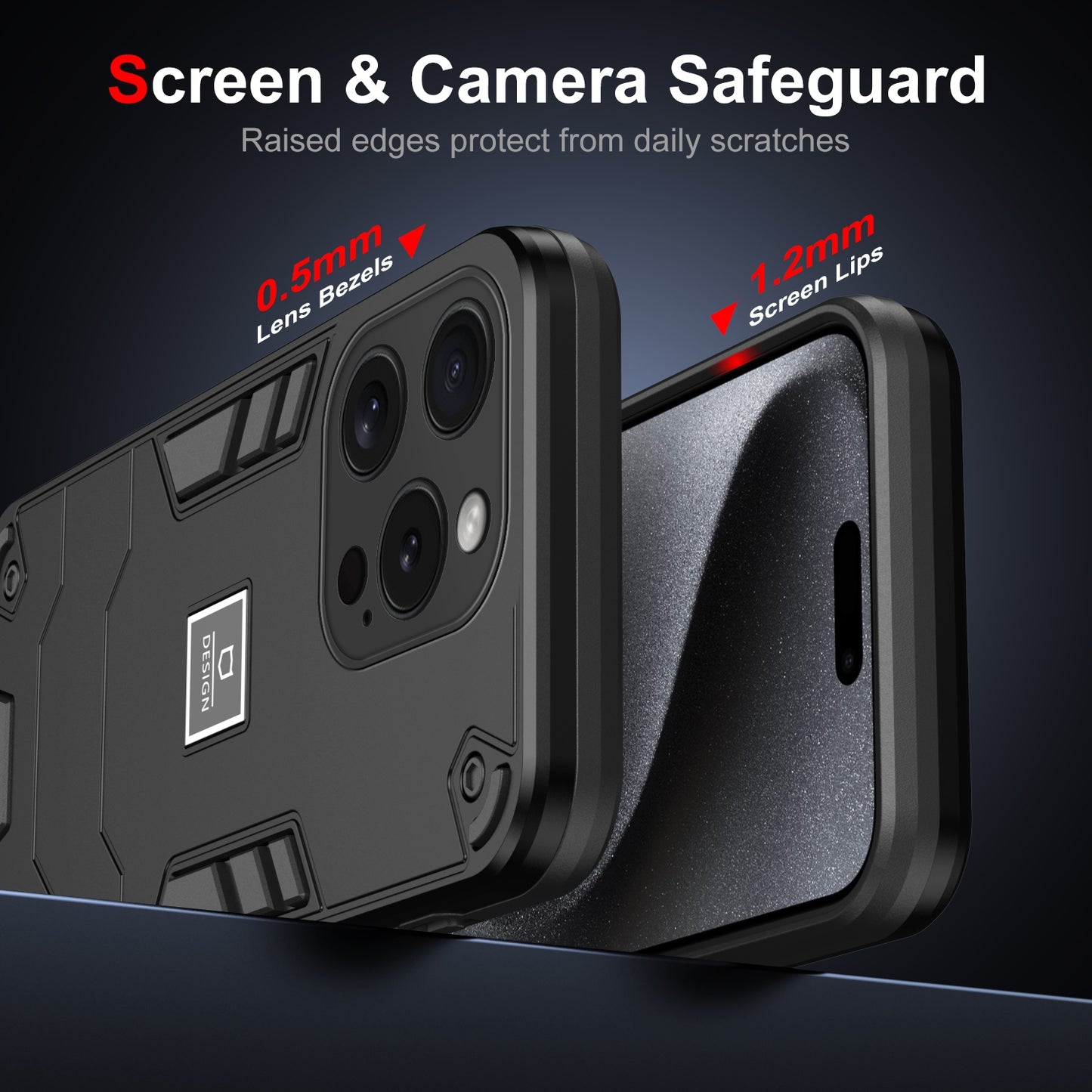 iPhone 15 Pro 2 in 1 Shockproof, Lightweight Phone Case with TPU+PC Material, Fashionable Design, and Precise Cut-outs