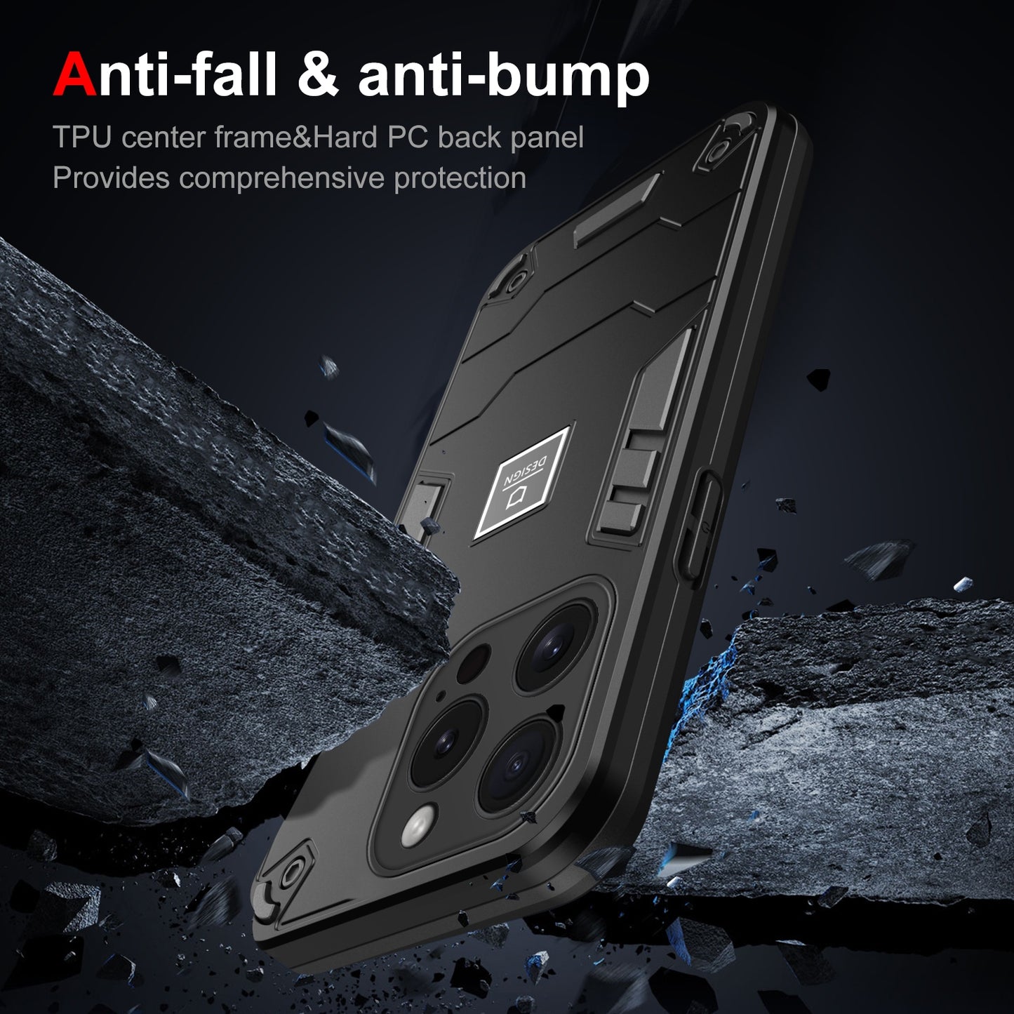 iPhone 15 Pro 2 in 1 Shockproof, Lightweight Phone Case with TPU+PC Material, Fashionable Design, and Precise Cut-outs