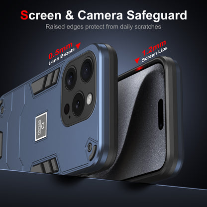 iPhone 15 Pro 2 in 1 Shockproof, Lightweight Phone Case with TPU+PC Material, Fashionable Design, and Precise Cut-outs