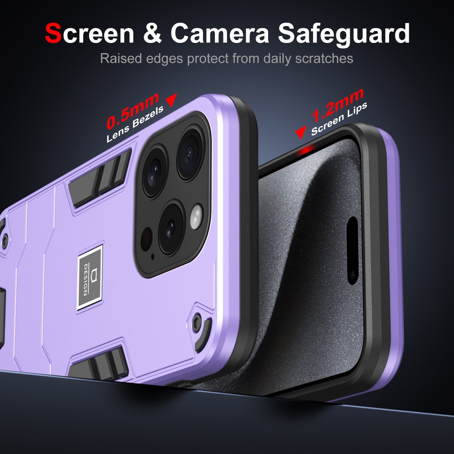 iPhone 15 Pro 2 in 1 Shockproof, Lightweight Phone Case with TPU+PC Material, Fashionable Design, and Precise Cut-outs