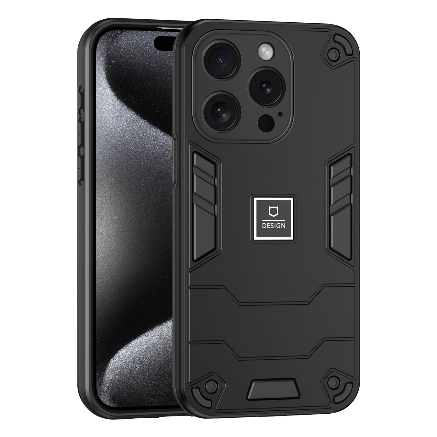 iPhone 15 Pro Max 2 in 1 Shockproof, Lightweight Phone Case with TPU+PC Material, Fashionable Design, and Precise Cut-outs