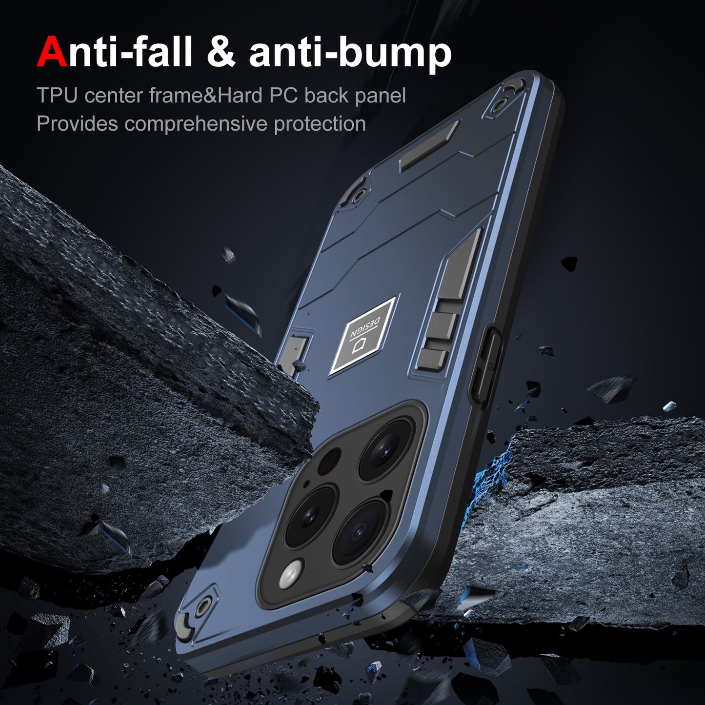iPhone 15 Pro Max 2 in 1 Shockproof, Lightweight Phone Case with TPU+PC Material, Fashionable Design, and Precise Cut-outs