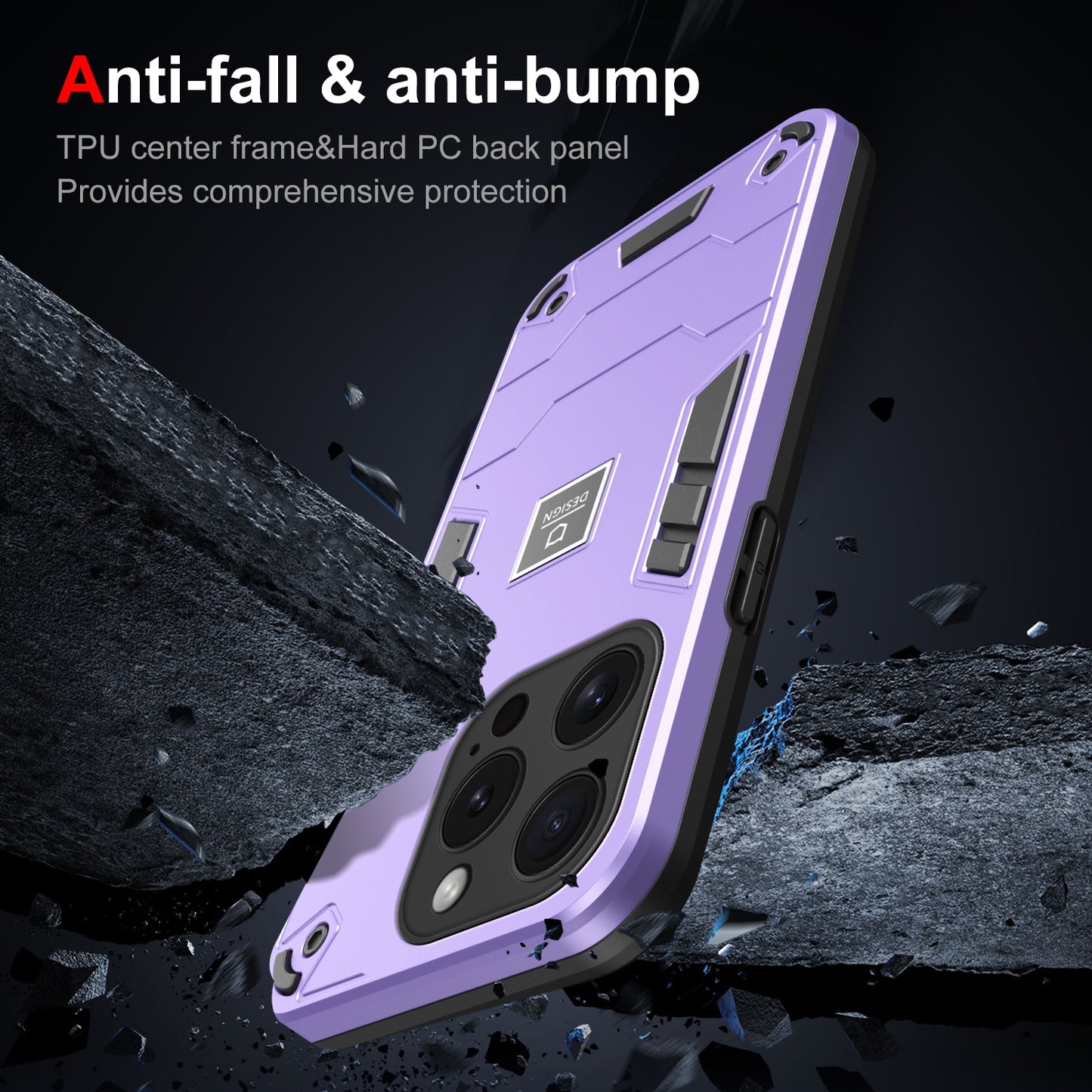 iPhone 15 Pro Max 2 in 1 Shockproof, Lightweight Phone Case with TPU+PC Material, Fashionable Design, and Precise Cut-outs