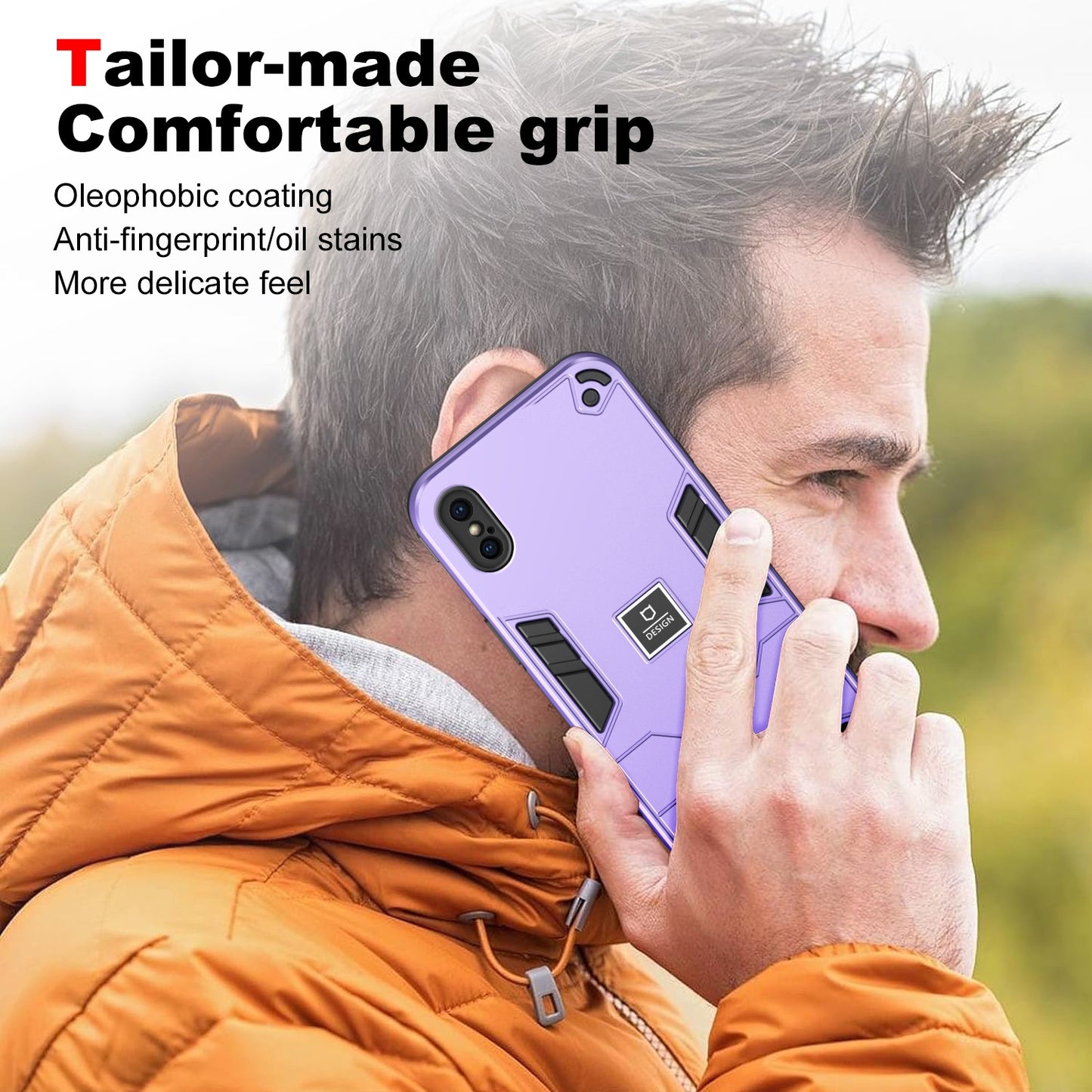 iPhone X 2 in 1 Shockproof, Lightweight Phone Case with TPU+PC Material, Fashionable Design, and Precise Cut-outs