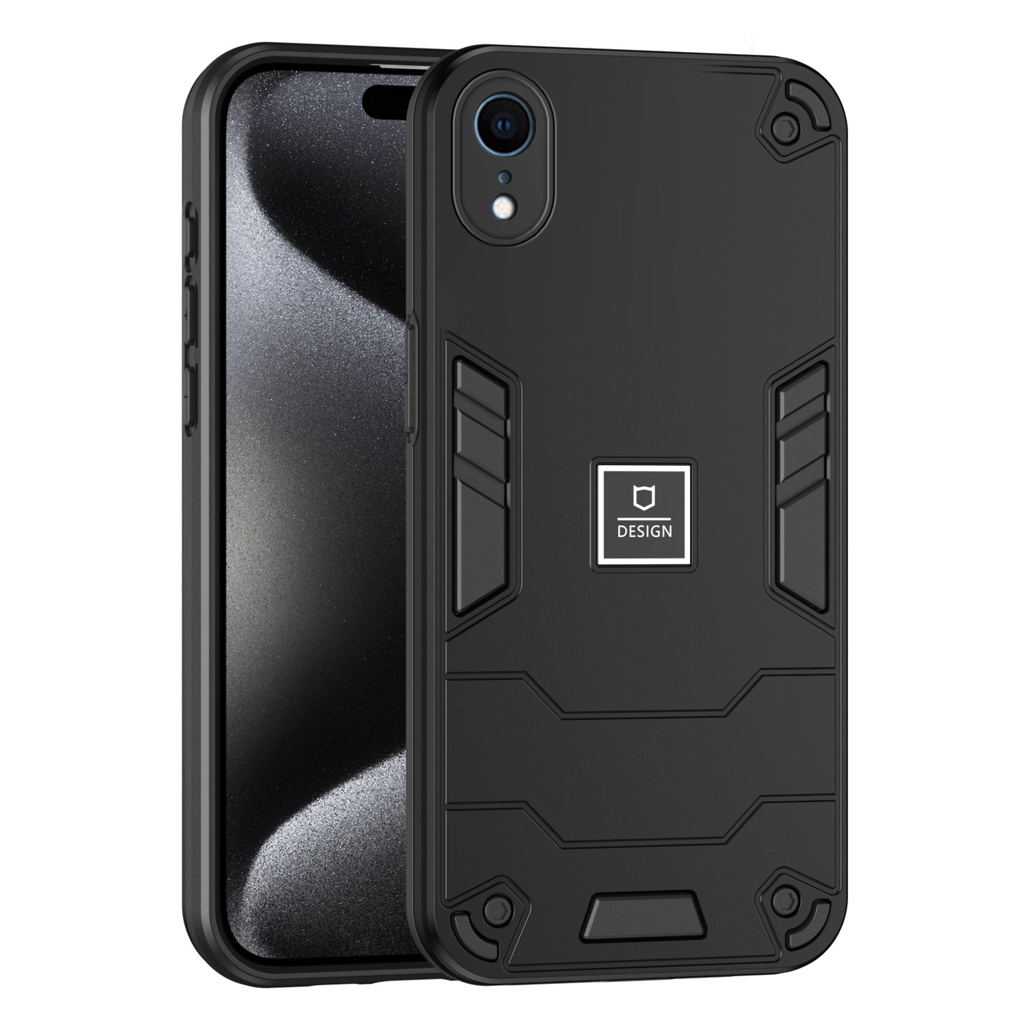 iPhone XR 2 in 1 Shockproof, Lightweight Phone Case with TPU+PC Material, Fashionable Design, and Precise Cut-outs