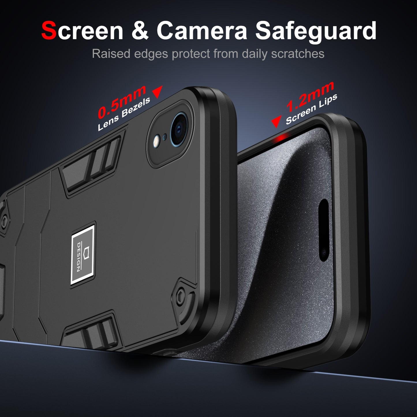 iPhone XR 2 in 1 Shockproof, Lightweight Phone Case with TPU+PC Material, Fashionable Design, and Precise Cut-outs
