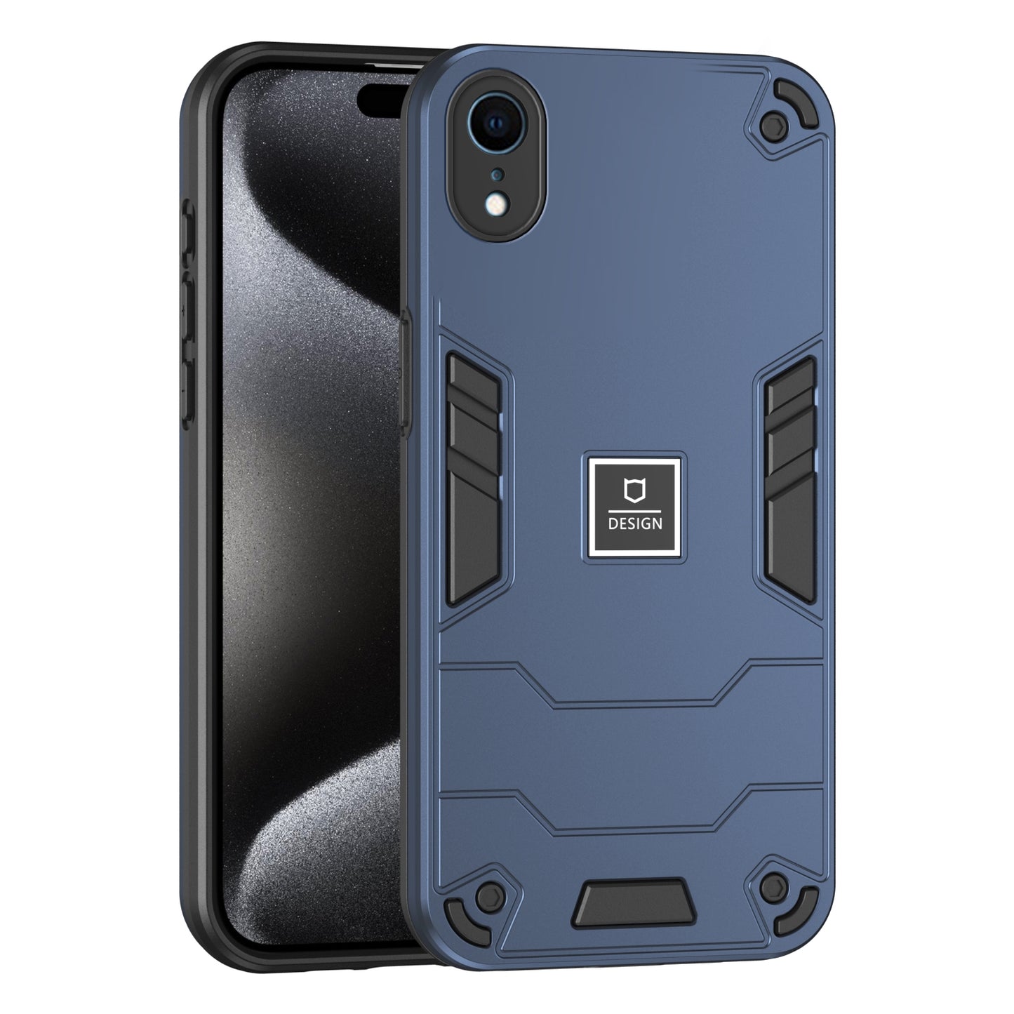 iPhone XR 2 in 1 Shockproof, Lightweight Phone Case with TPU+PC Material, Fashionable Design, and Precise Cut-outs