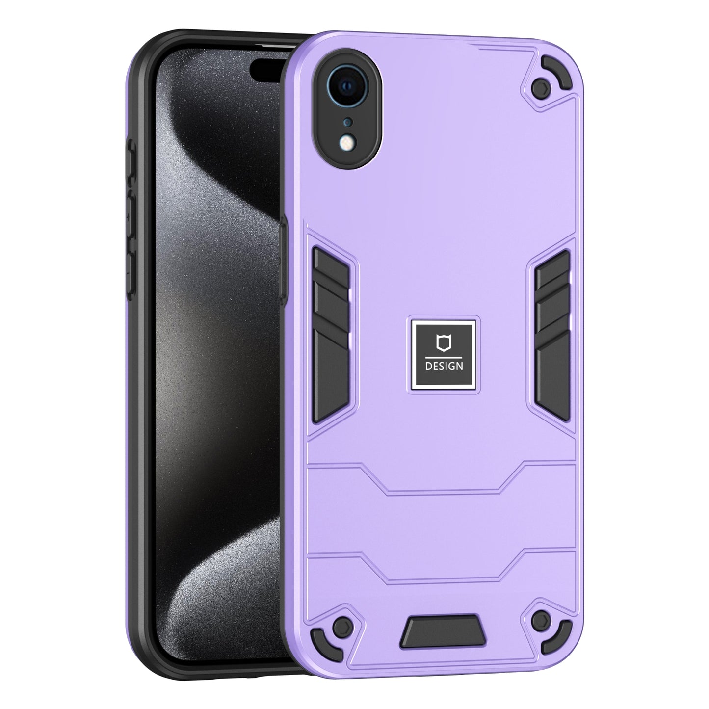 iPhone XR 2 in 1 Shockproof, Lightweight Phone Case with TPU+PC Material, Fashionable Design, and Precise Cut-outs